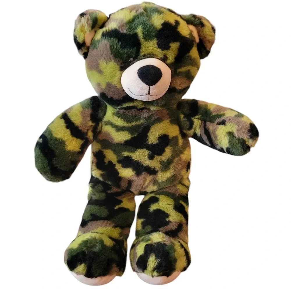 Build-a-Bear Camo Camouflage 18" Teddy Bear Army Green Military Hunter